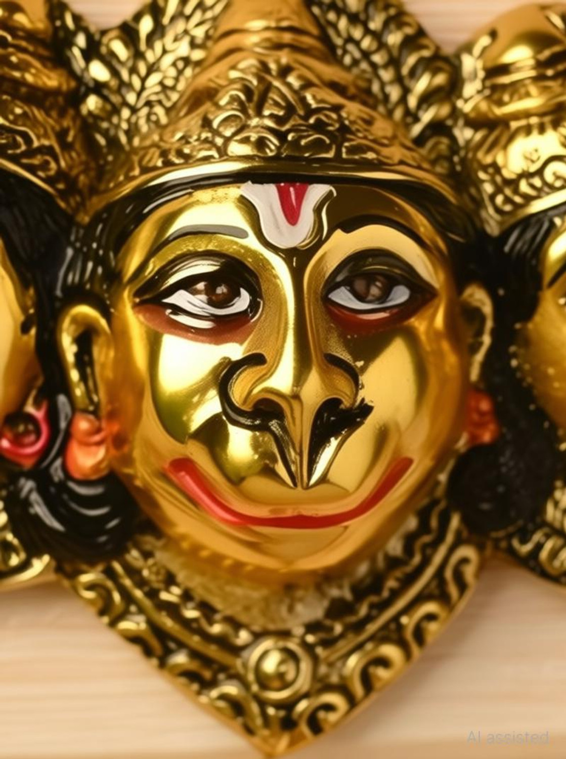 Image of LAXA Vastu Santi Panchmukhi Hanuman Ji Idol Wall Hanging Decorative Showpiece - 19 cm