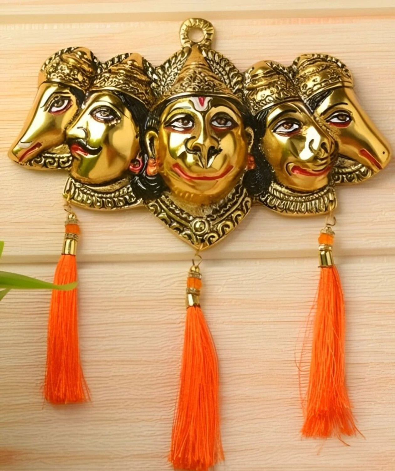 Image of LAXA Vastu Santi Panchmukhi Hanuman Ji Idol Wall Hanging Decorative Showpiece - 19 cm