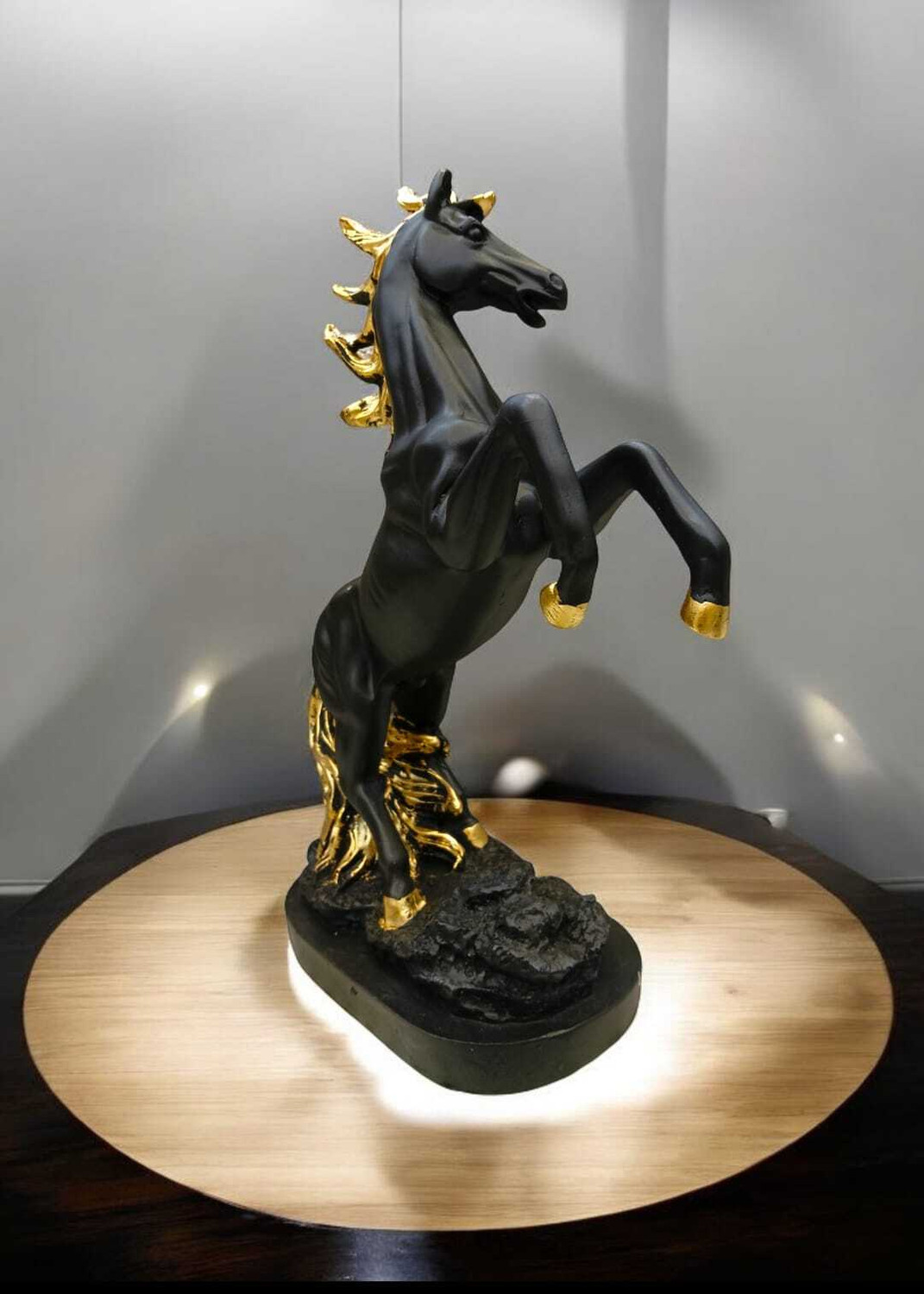Image of Yuvaansh Creationss Black Jumping Horse Decorative Showpiece - 35 cm