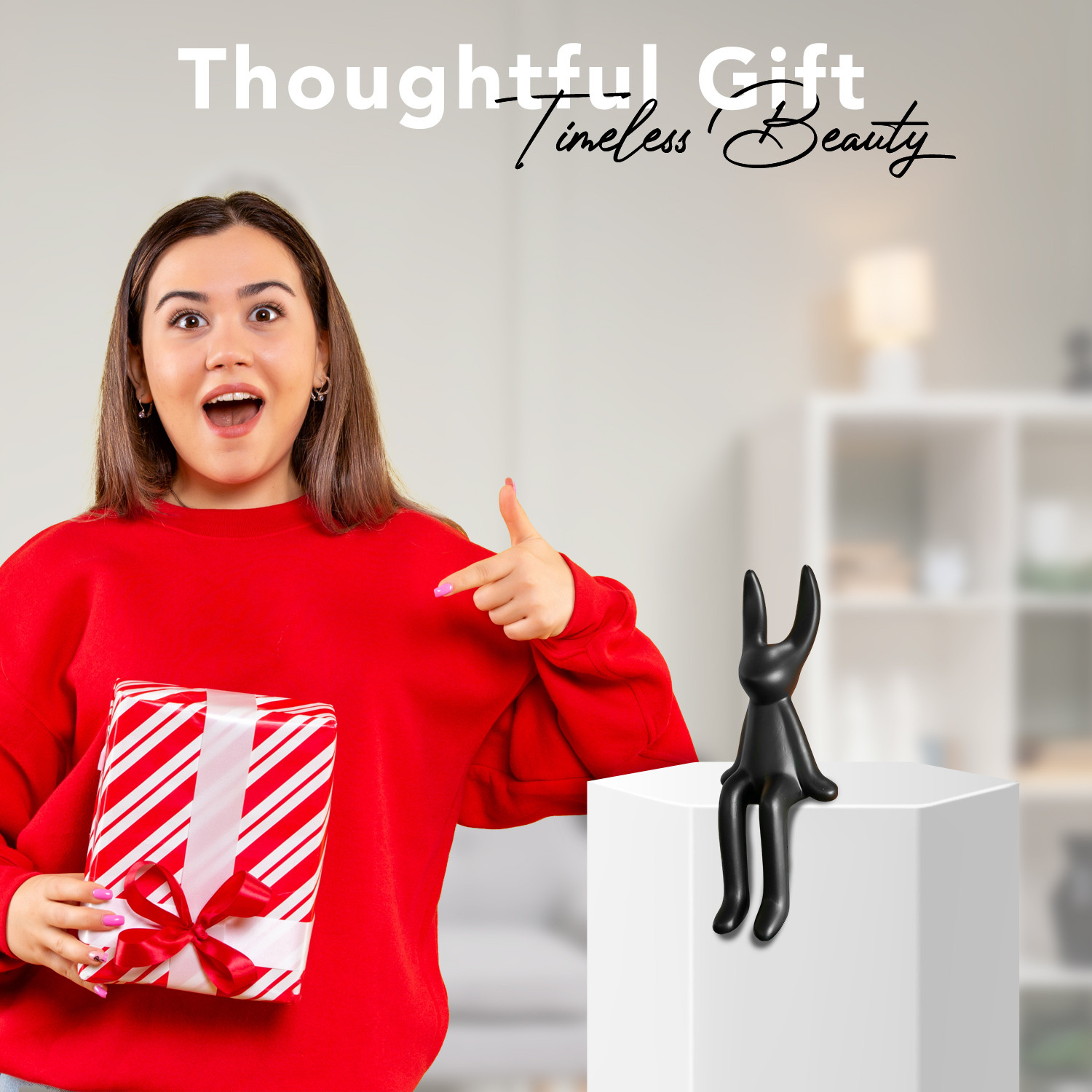 Image of Ekhasa Rabbit Show Pieces for Home Decor Living Room Garden Decorative Items | Decorative Showpiece - 21 cm