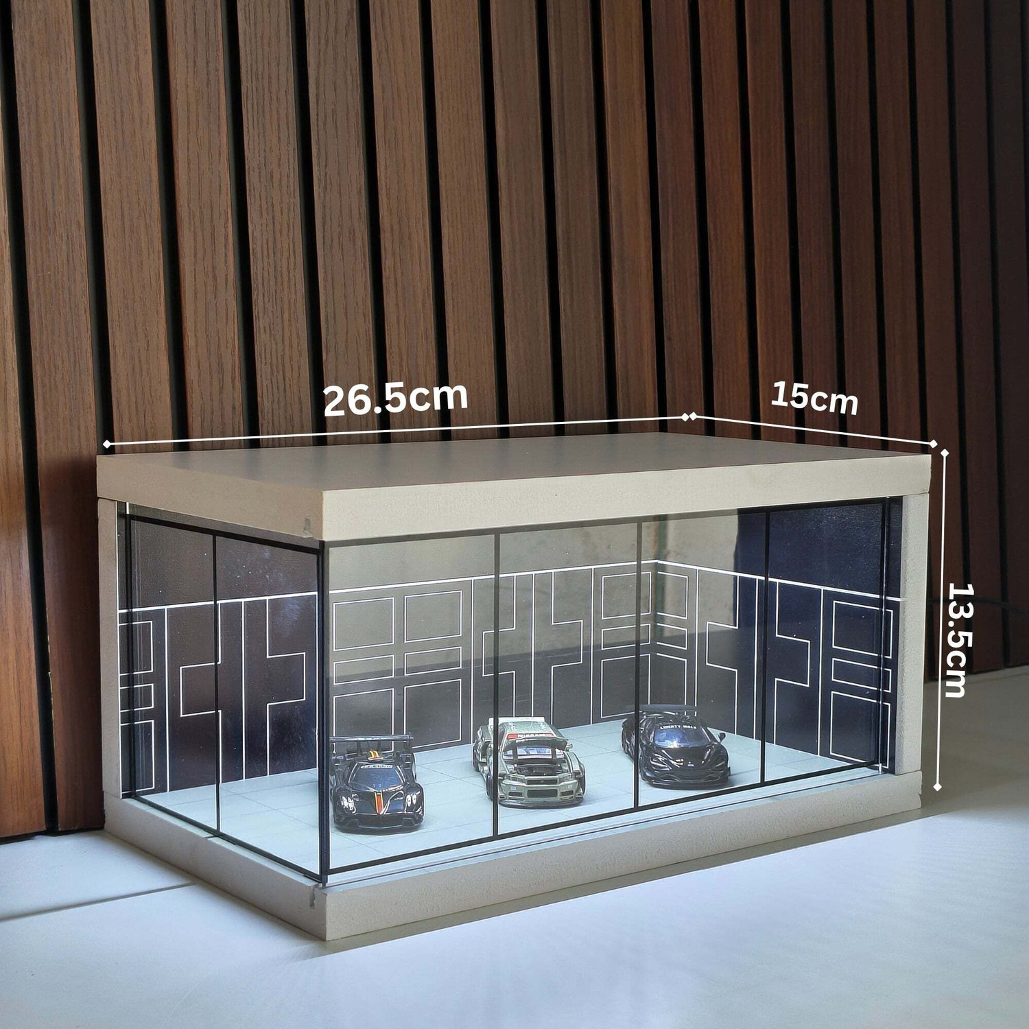 Image of Fancy Things Luxury Miniature Car Showroom Display Case - Black Decorative Showpiece - 19 cm