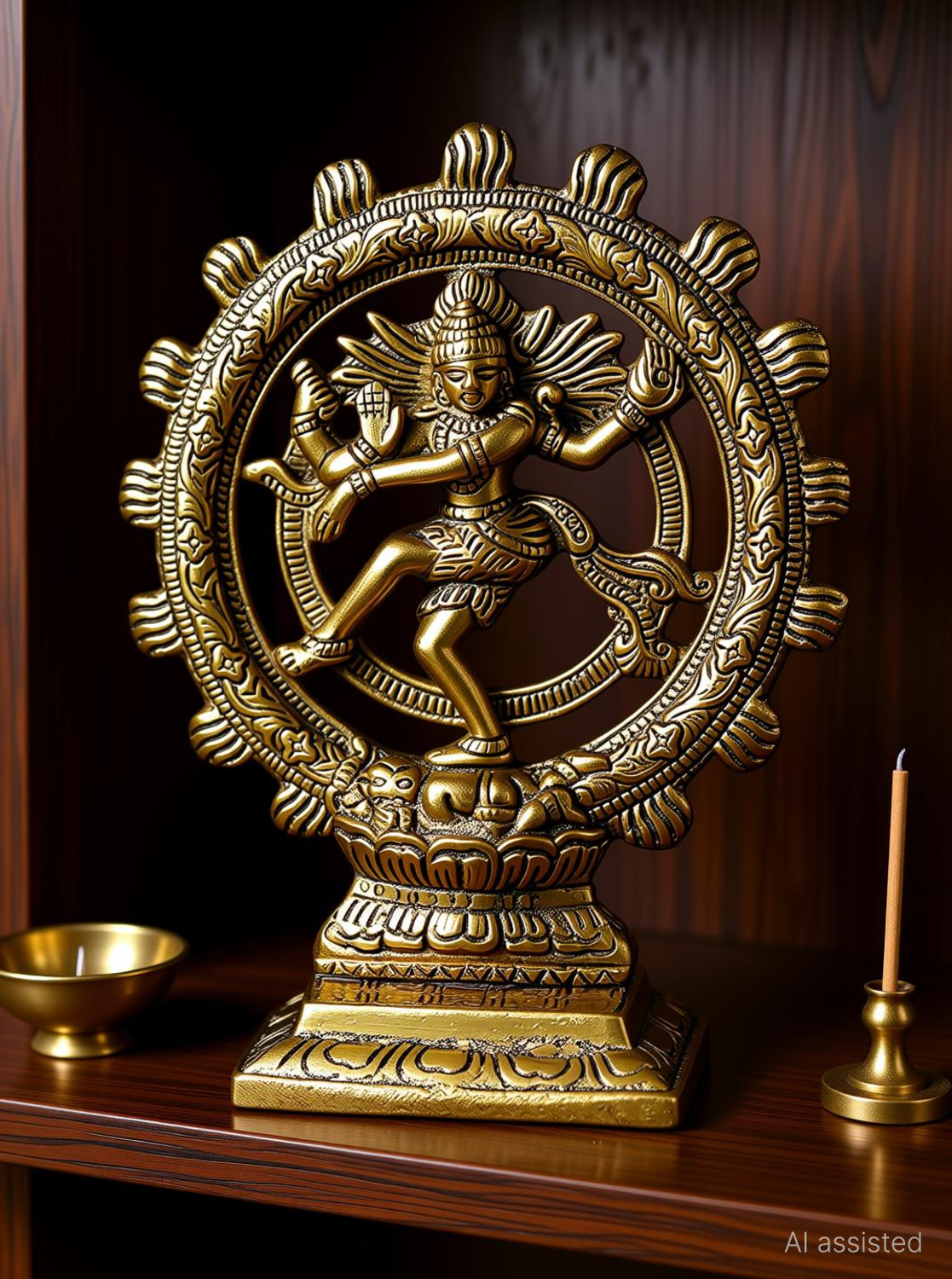 Image of ELITEWAVE Metal Lord Shiva Dancing Natraj Statue Decorative Showpiece - 22 cm