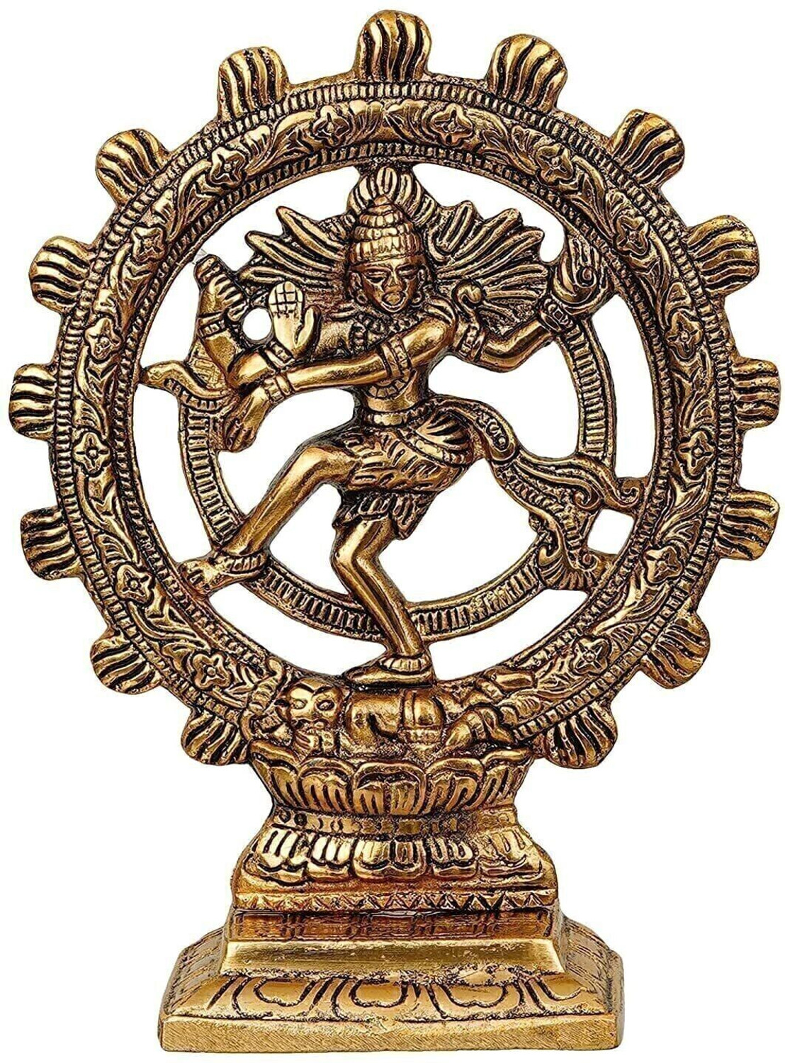 Image of ELITEWAVE Metal Lord Shiva Dancing Natraj Statue Decorative Showpiece - 22 cm