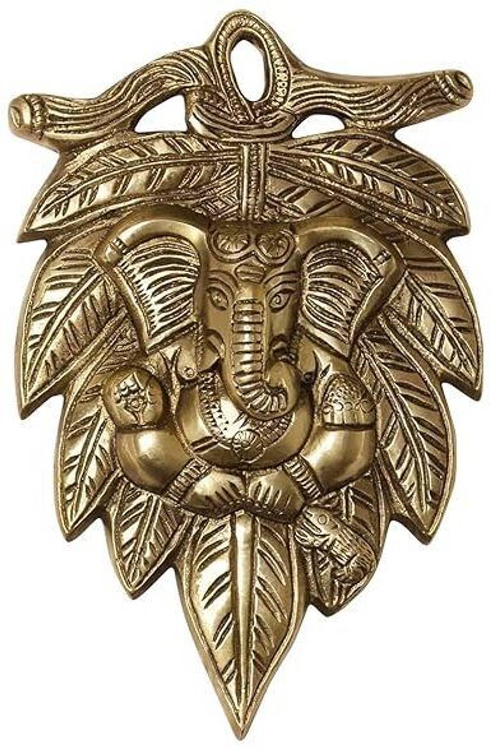 vastu vardan Vastu Brass Leaf Ganesh Statue|Brass Lord Ganesha Murti Showpiece For Home Decor Decorative Showpiece  -  0.5 cm