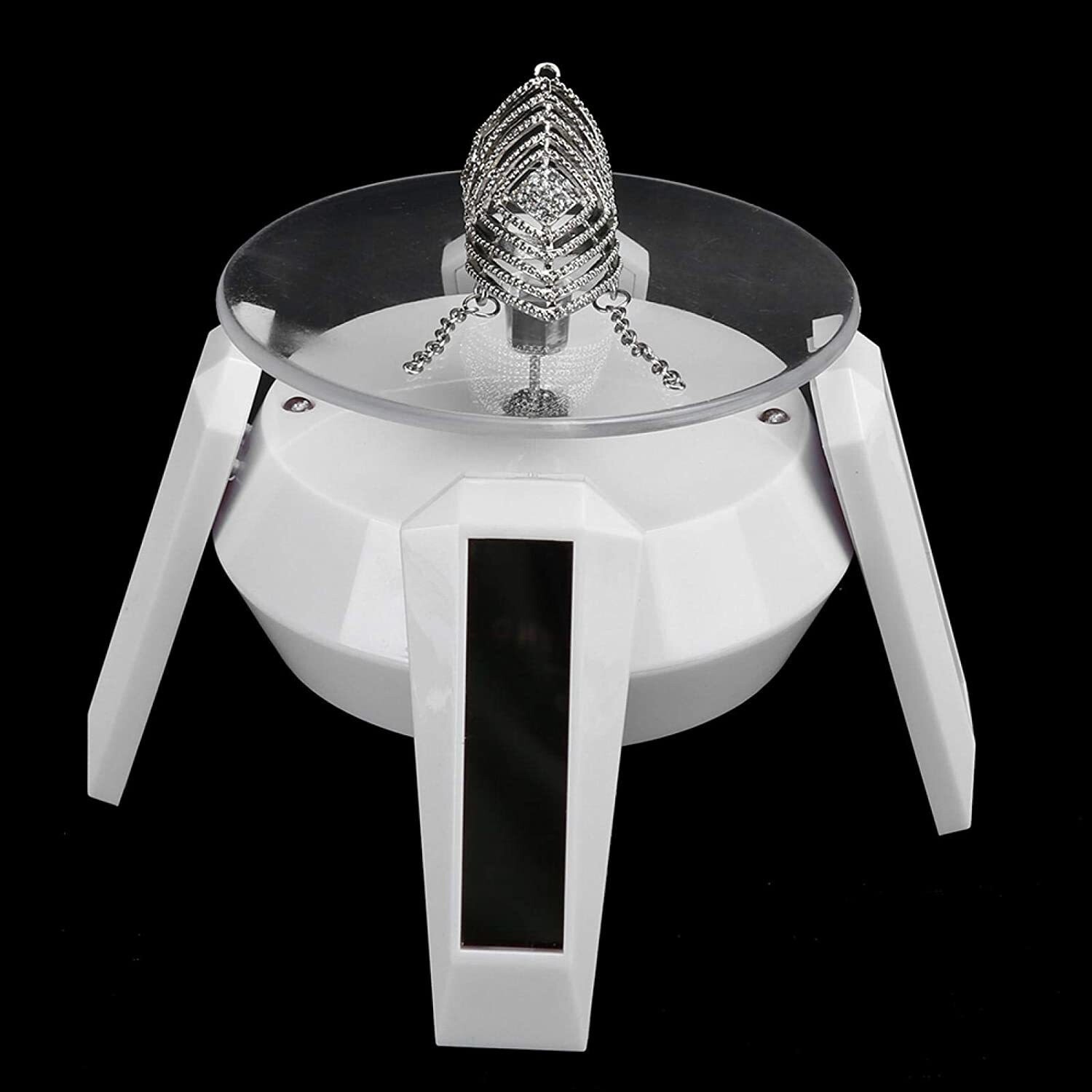 Image of Triock Led Solar Rotating Stand White 360 inch Tunable Decorative Showpiece - 10 cm