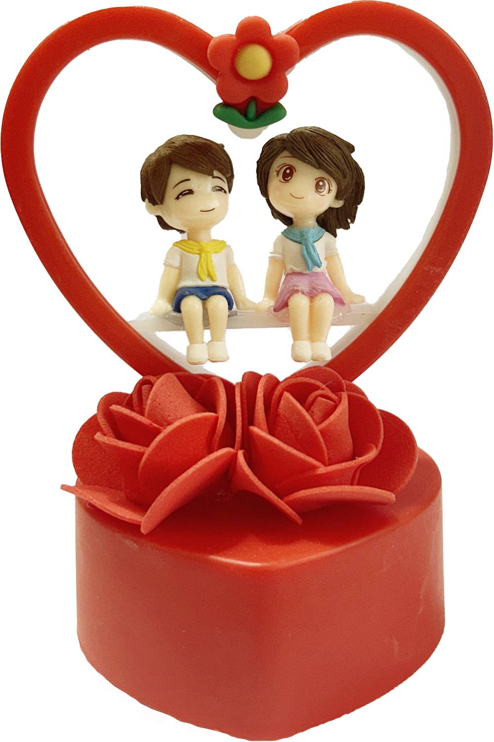 JAMBOREE Love Heart Couple Statue with Light Gift Valentine Day G
