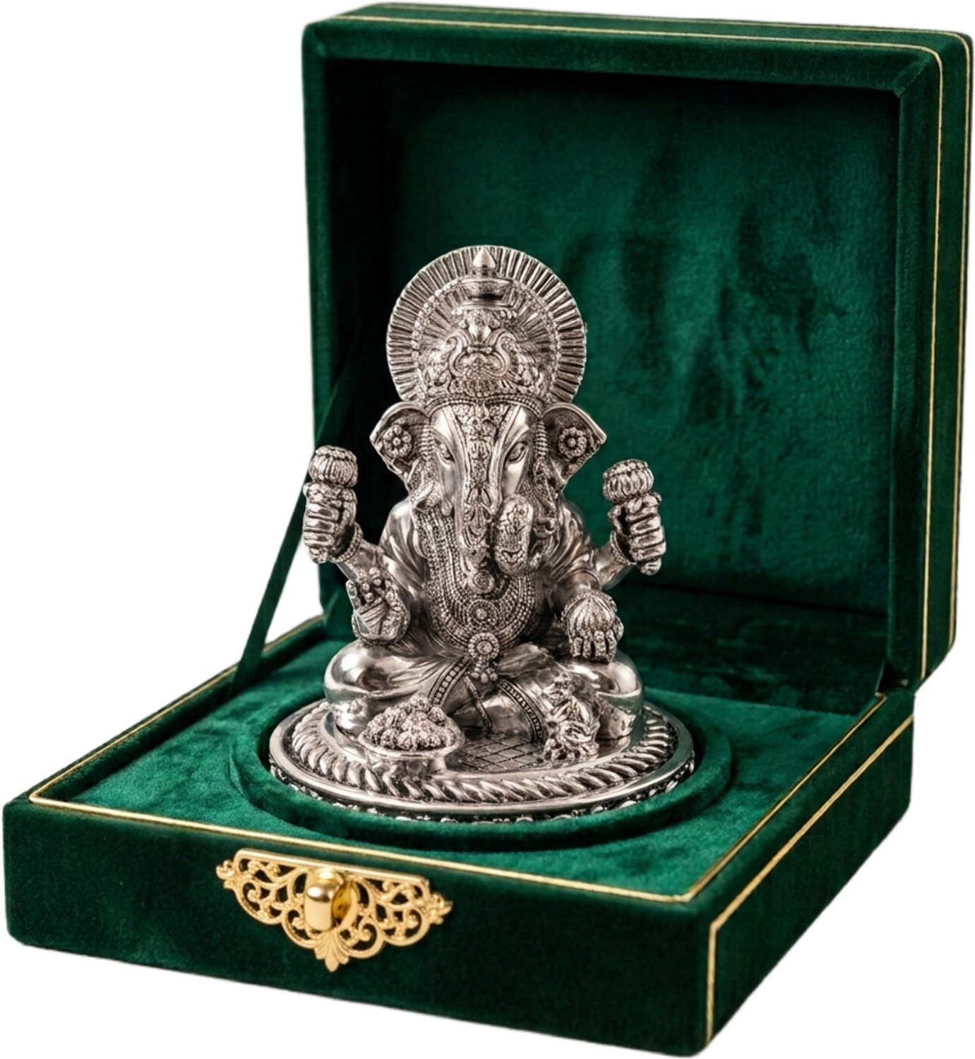 Image of AURASIL Ganpati Bappa Figurine for Ganesh Chaturthi & Diwali Decorative Showpiece - 10 cm