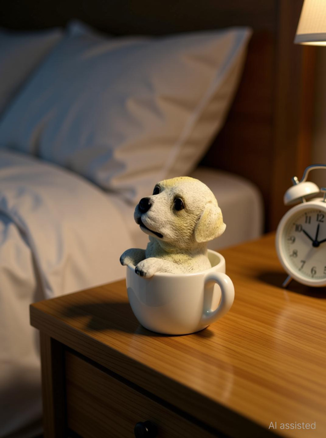 Image of Bhaktinayak Cute Dog In Mug Decorative Showpiece - 9 cm (Polyresin, White)