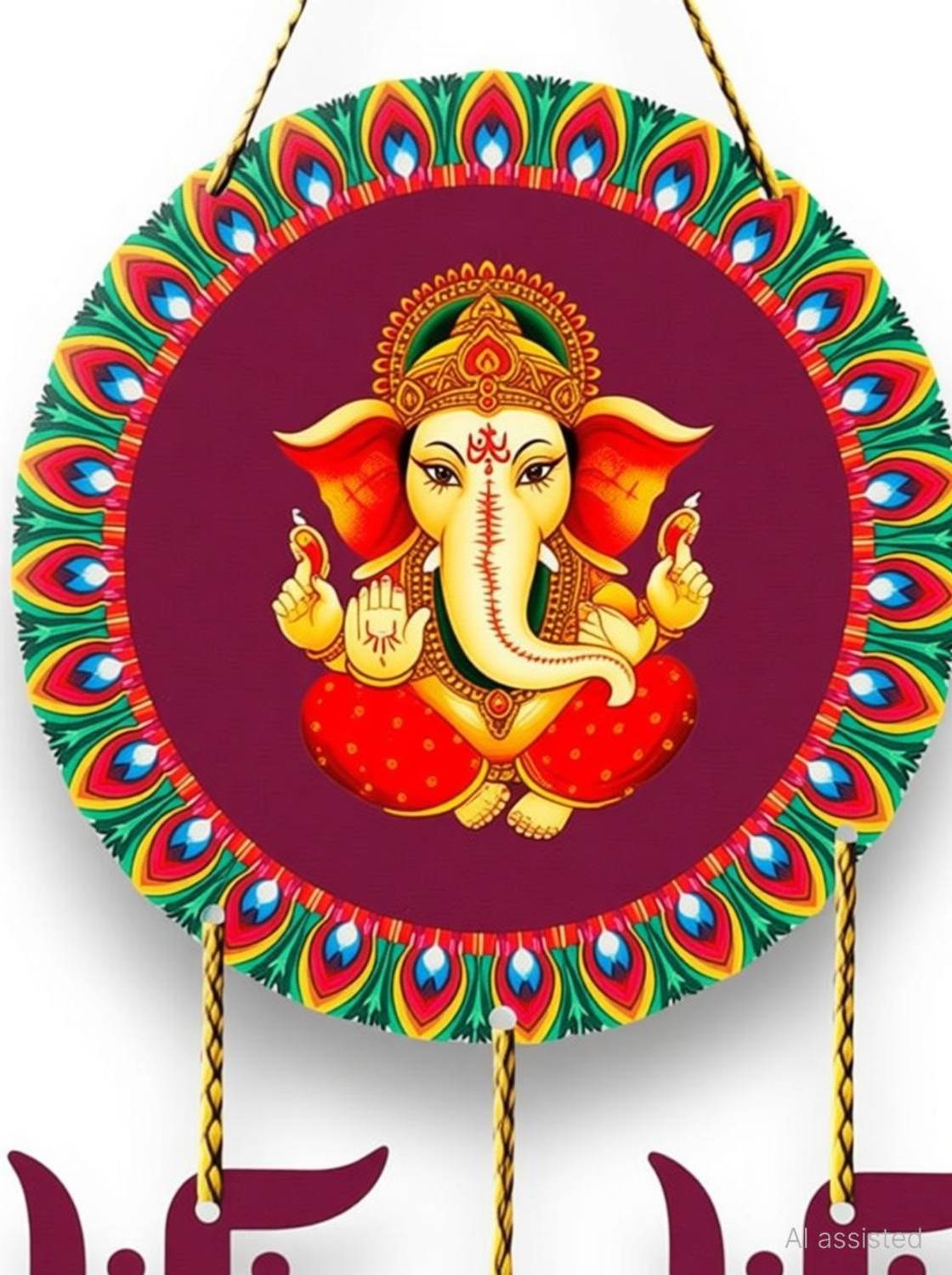 PVL Ganpati hanging showpiece for home decoration wall decor items Decorative Showpiece - 15 cm