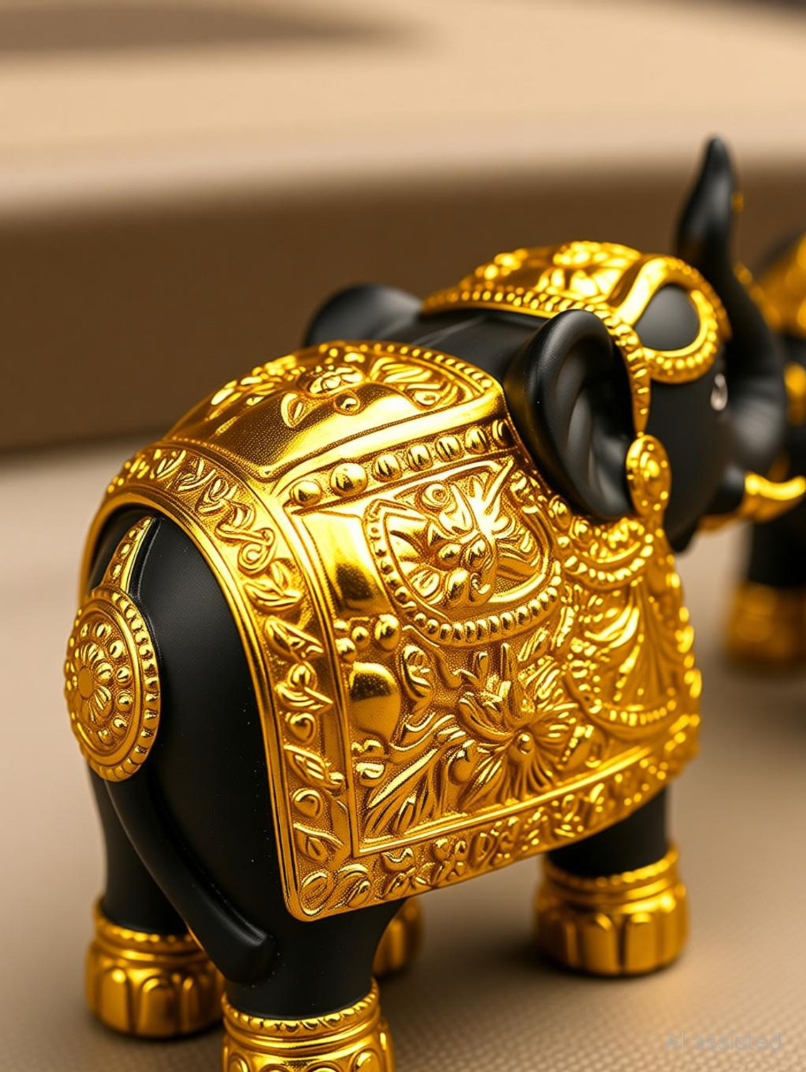 Image of NIHARIKA HANDICRAFT Set of 2 Cute Royal Elephant Showpiece - Premium Home, Car Decor & Gift items Decorative Showpiece - 7 cm