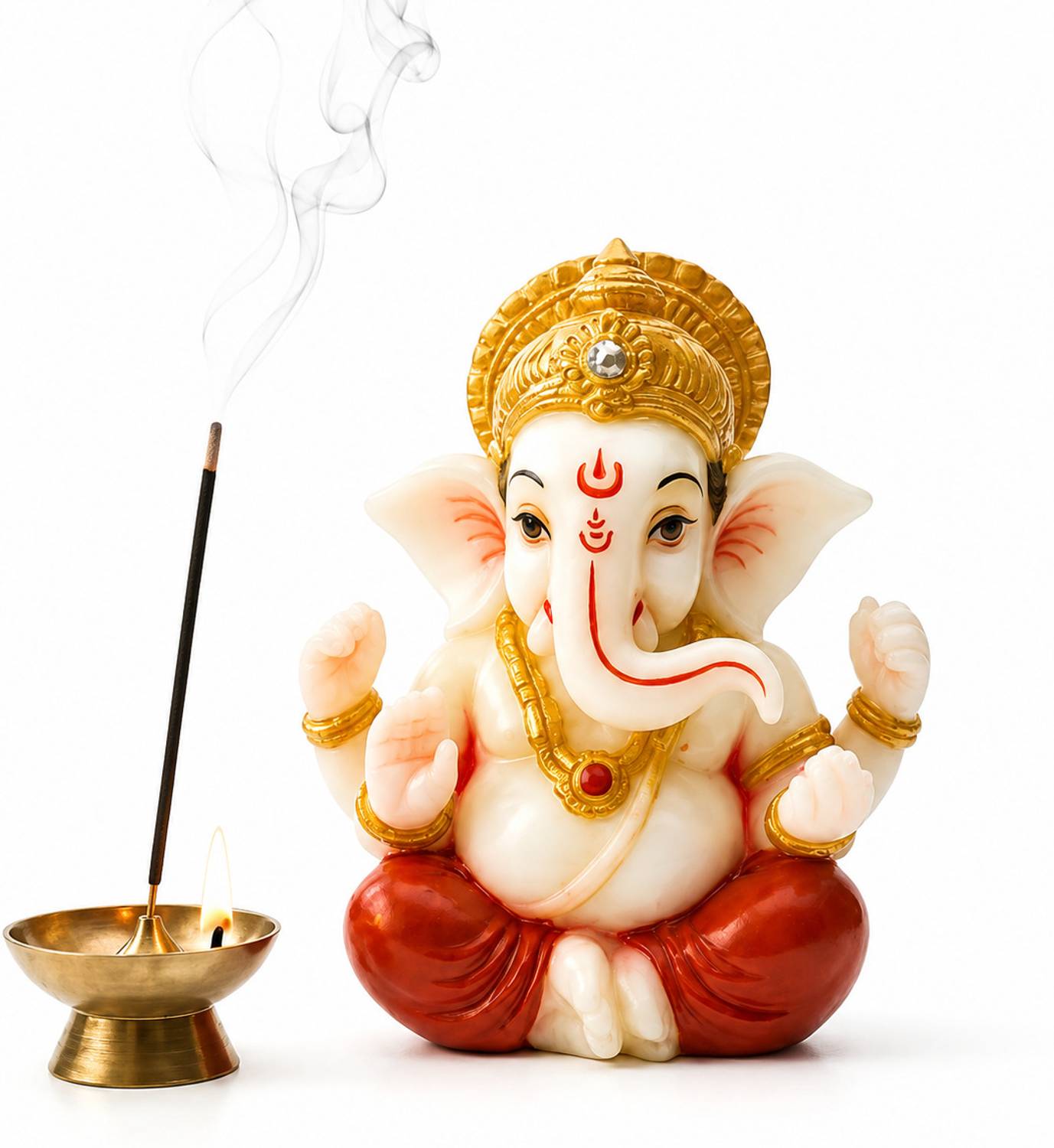 Murtiva decor Ganesh Ji Idol for Car Dashboard & Home Decor Statue Showpiece Decorative Showpiece  -  7 cm