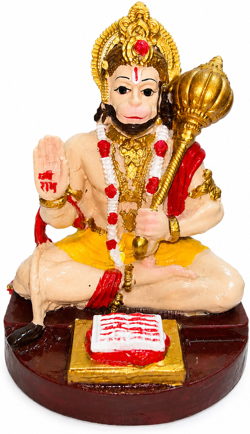 Image of ERIEN Premium Bajrangbali Hanuman Idol for Car Dashboard & Office Desk Decor Decorative Showpiece - 9 cm (Polyresin, Multicolor)
