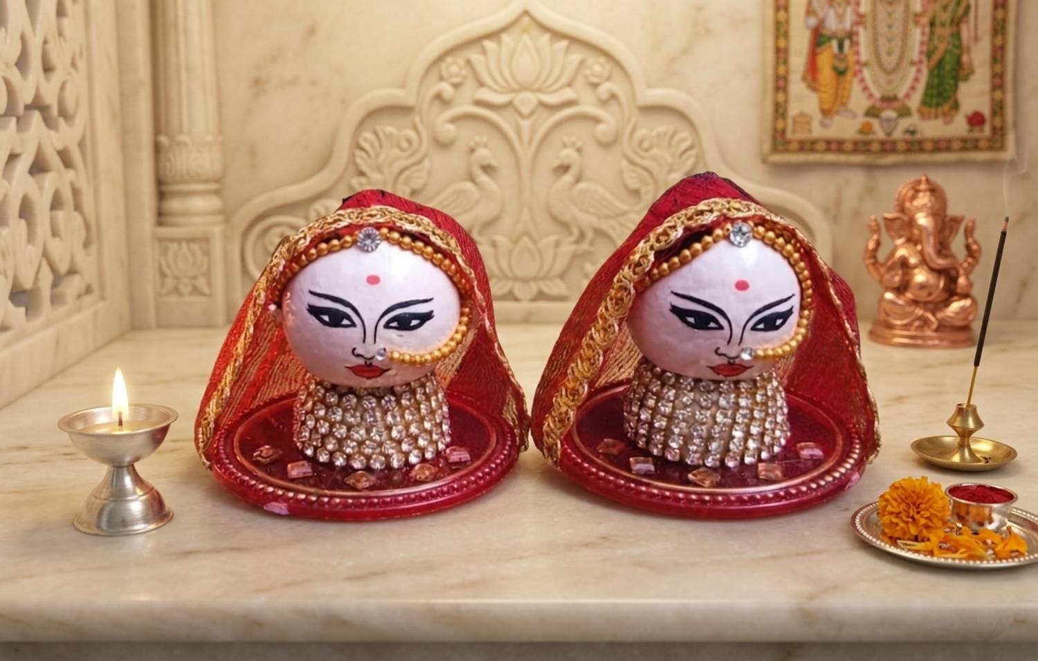 DAZY ENTERPRICE RIDDHI SIDDHI Decorative Showpiece  -  7 cm