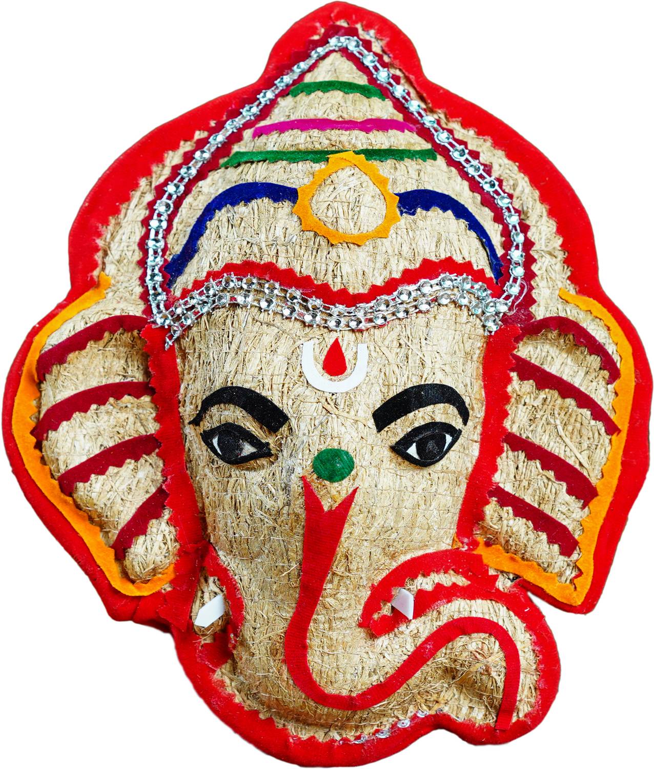 USIRA ganesh wall hanging,17 CM vetiver ganesh, wall hanging for pooja room Decorative Showpiece  -  17 cm