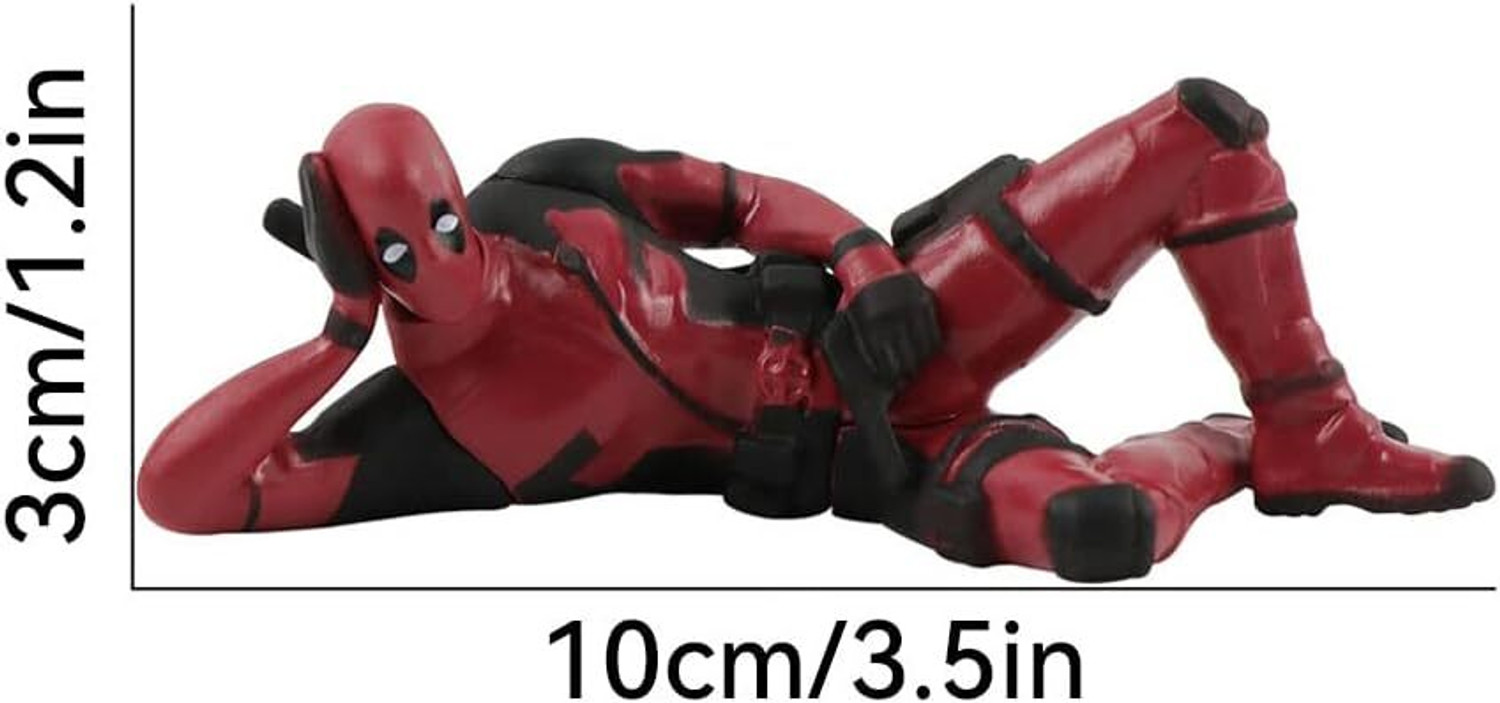 Image of LAVITRA Car Dashboard Deadpool Anime Figure Model for Car, Home, Desk & Computer Decor Decorative Showpiece - 3 cm