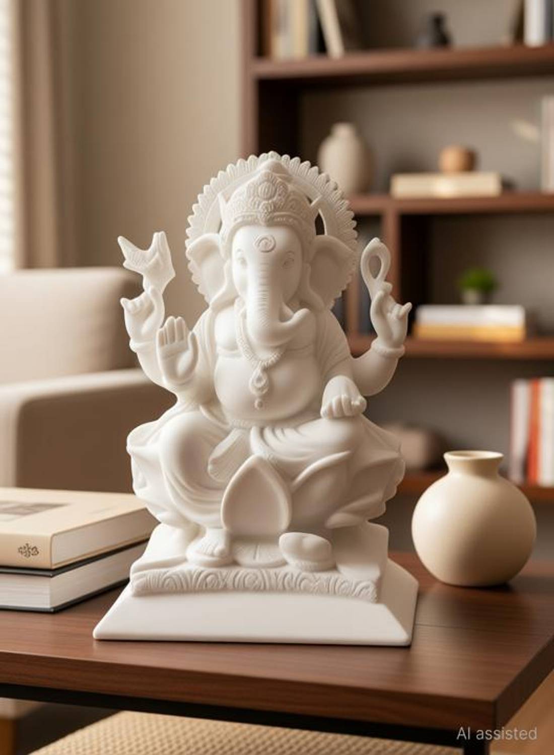 VAMIKA HANDICRAFTS Ganesha Statue Decorative Showpiece - 12.7 cm