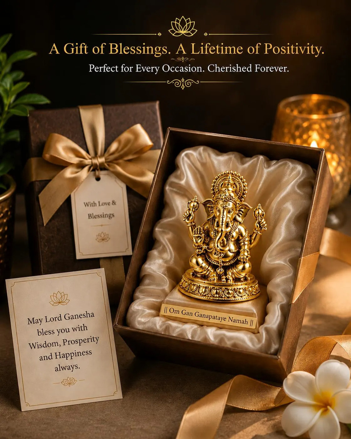 Image of Pureandco Lord Ganesha Idol | Ganpati Bappa Murti for Home, Pooja Room, Office & Gifting Decorative Showpiece - 2 cm