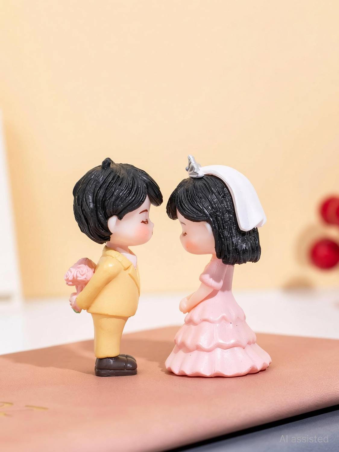 Ascension Romantic Proposal Style Couple Gift for Girlfriend Boyfriend Miniature Statue Decorative Showpiece  -  5.5 cm
