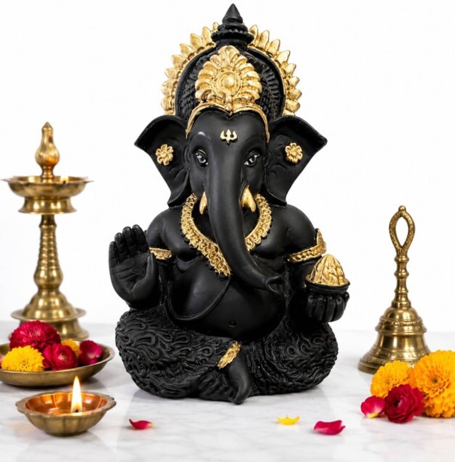 Tanvi creations Tanvi creations Lord Ganpati Murti for Home, Office, Car Dashboard & Pooja Decorative Showpiece - 8 cm