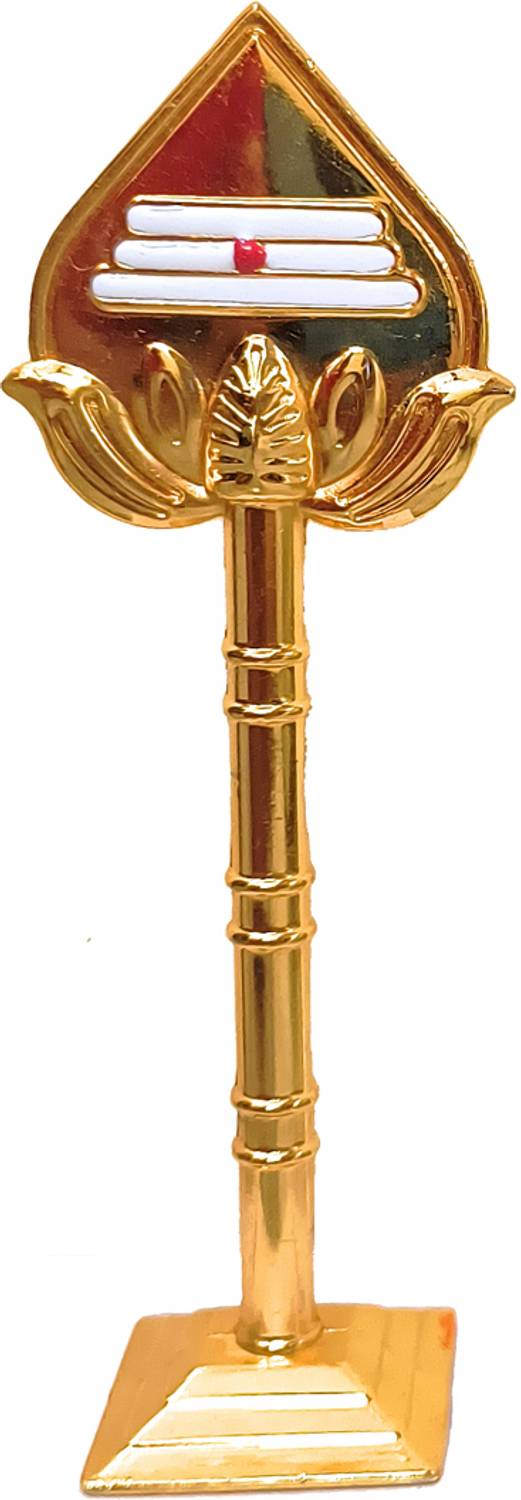 ATMDU Om Vel Idol for Car Dashboard/Pooja || Gold Om Vel for Car Dashboard(Large-16CM) Decorative Showpiece  -  16 cm