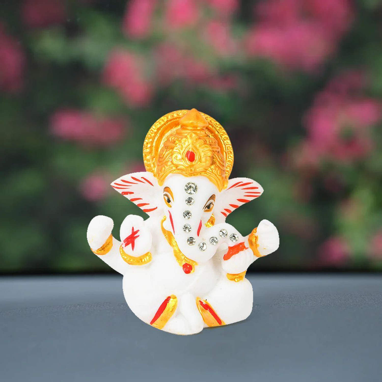 Image of Manthan Ganesha Idol Home Decor & Car Dashboard Decorative Showpiece - 4 cm