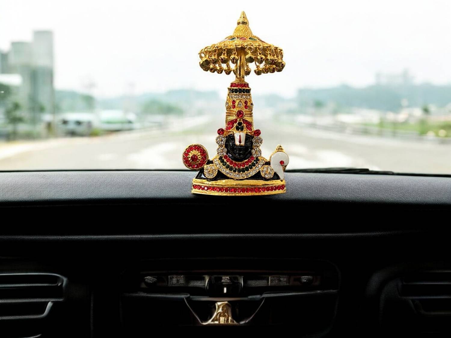 ASTRAMART God thirupathi Balaji multistone with umbrella statue for car dashboard Decorative Showpiece - 11 cm