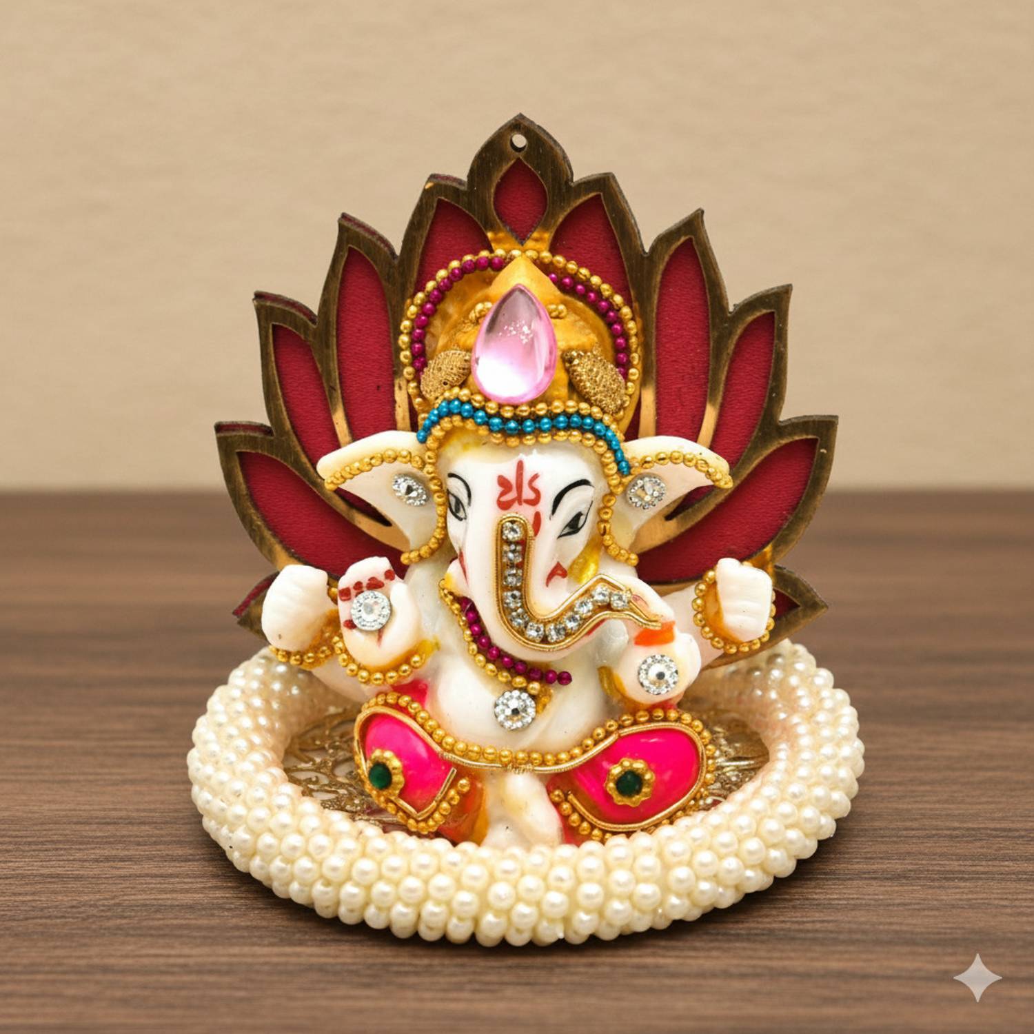 UniqueArt Decorative Ganesh Idol for Car Dashboard Puja Room Mandir Temple Office Desk Decorative Showpiece - 8 cm