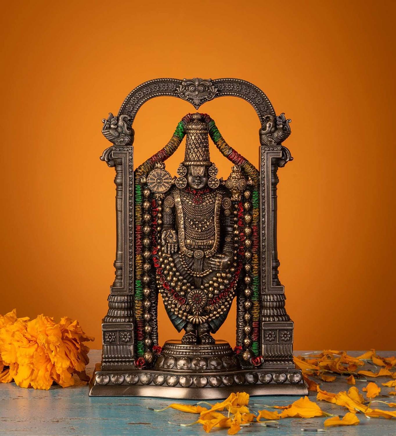 BBS BACKBONE Tirupati Balaji idol Lord Venkateswara Statue for Home Temple Decorative Showpiece  -  21 cm