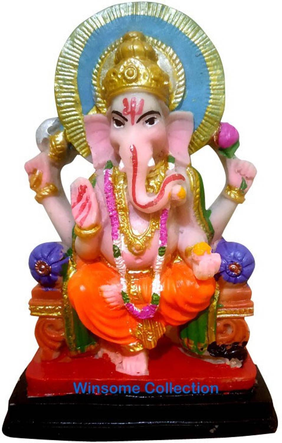 WINSOME COLLECTION Ganesh Ganesha Ganpati Idol Murti Statue Showpiece for Pujaghar Worship Decorative Showpiece - 12 cm