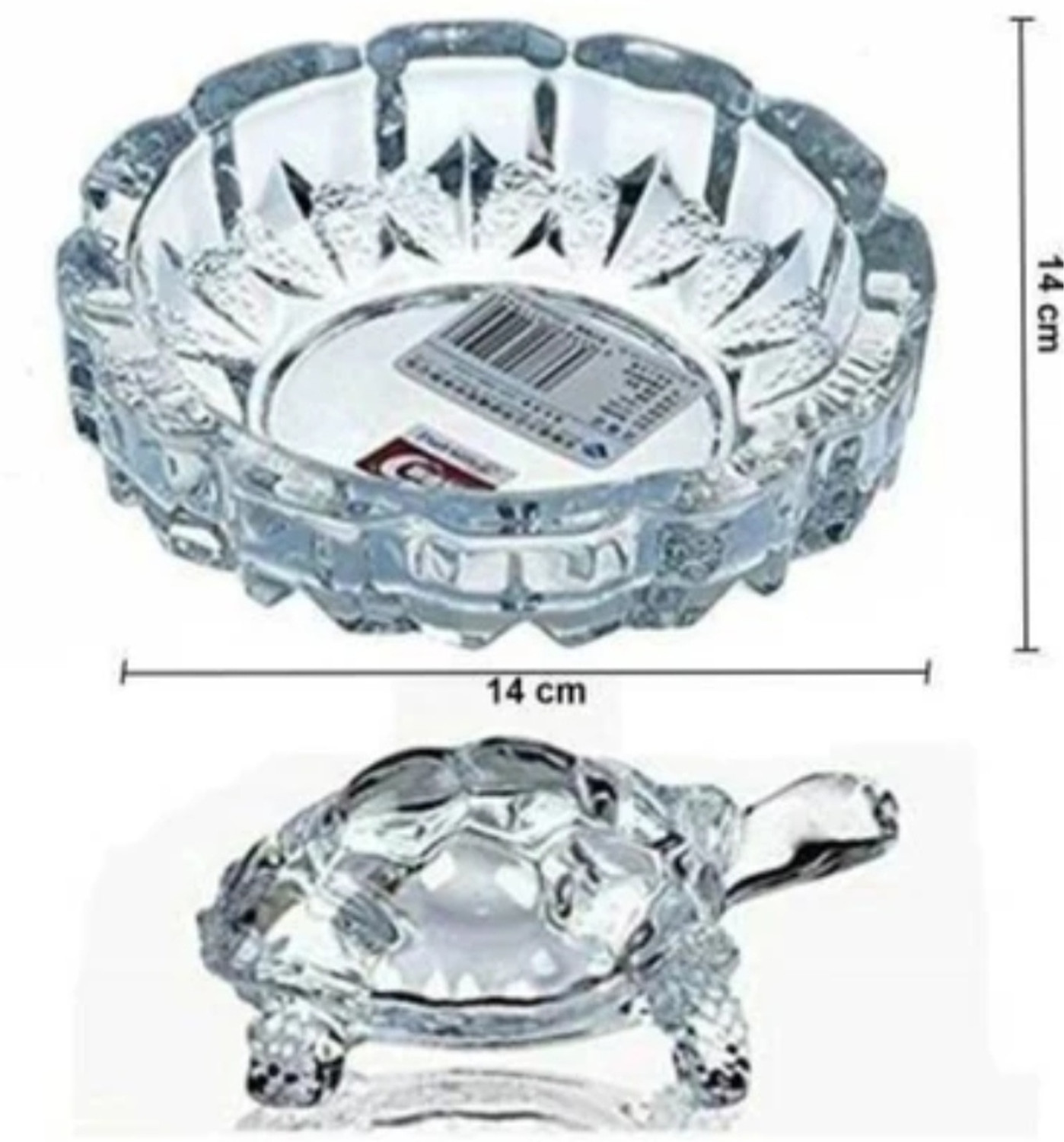 Image of Gokulshoppe Crystal Glass Turtle /Kachua With Color Stone Feng Shui home Decorative Decorative Showpiece - 3 cm