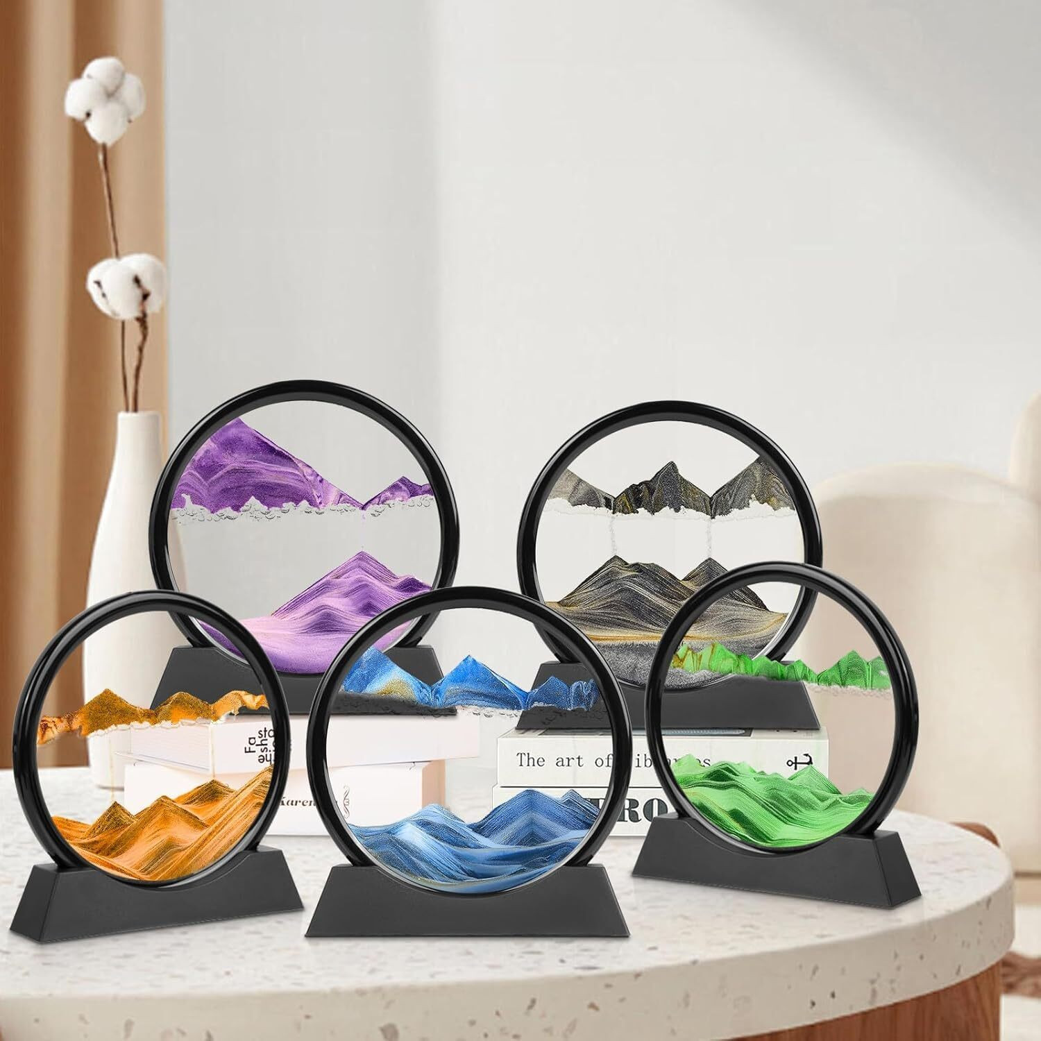 Image of Radhesales Moving Sand Art Picture Frame - 3D Liquid Motion Sandscape Painting. Decorative Showpiece - 10 cm