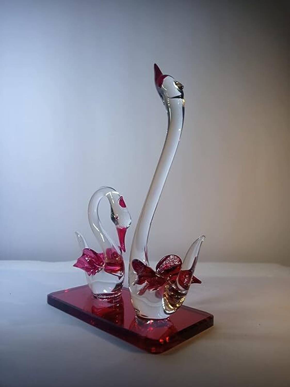 OURVIC Duck Pair Glass showpiece for Home, Table, Office Decor
