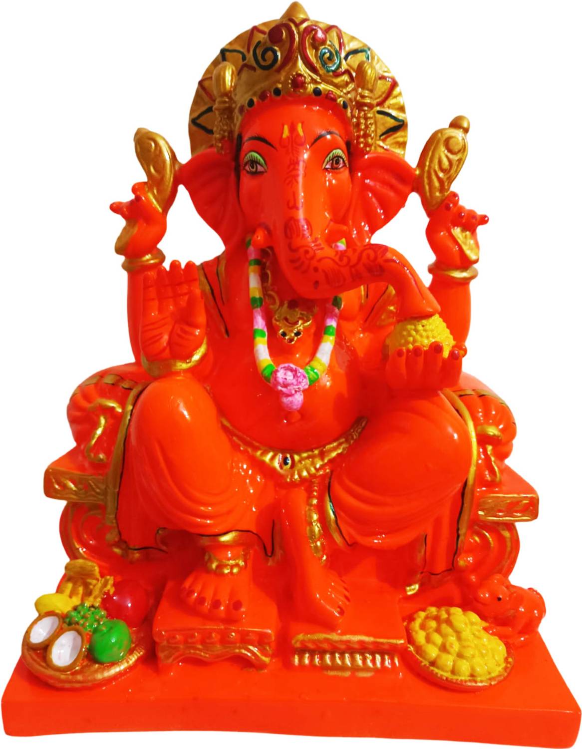 HUBZONES Marble Dust Lord Ganesha Statue Ganpati Idol Decorative Showpiece  -  28 cm