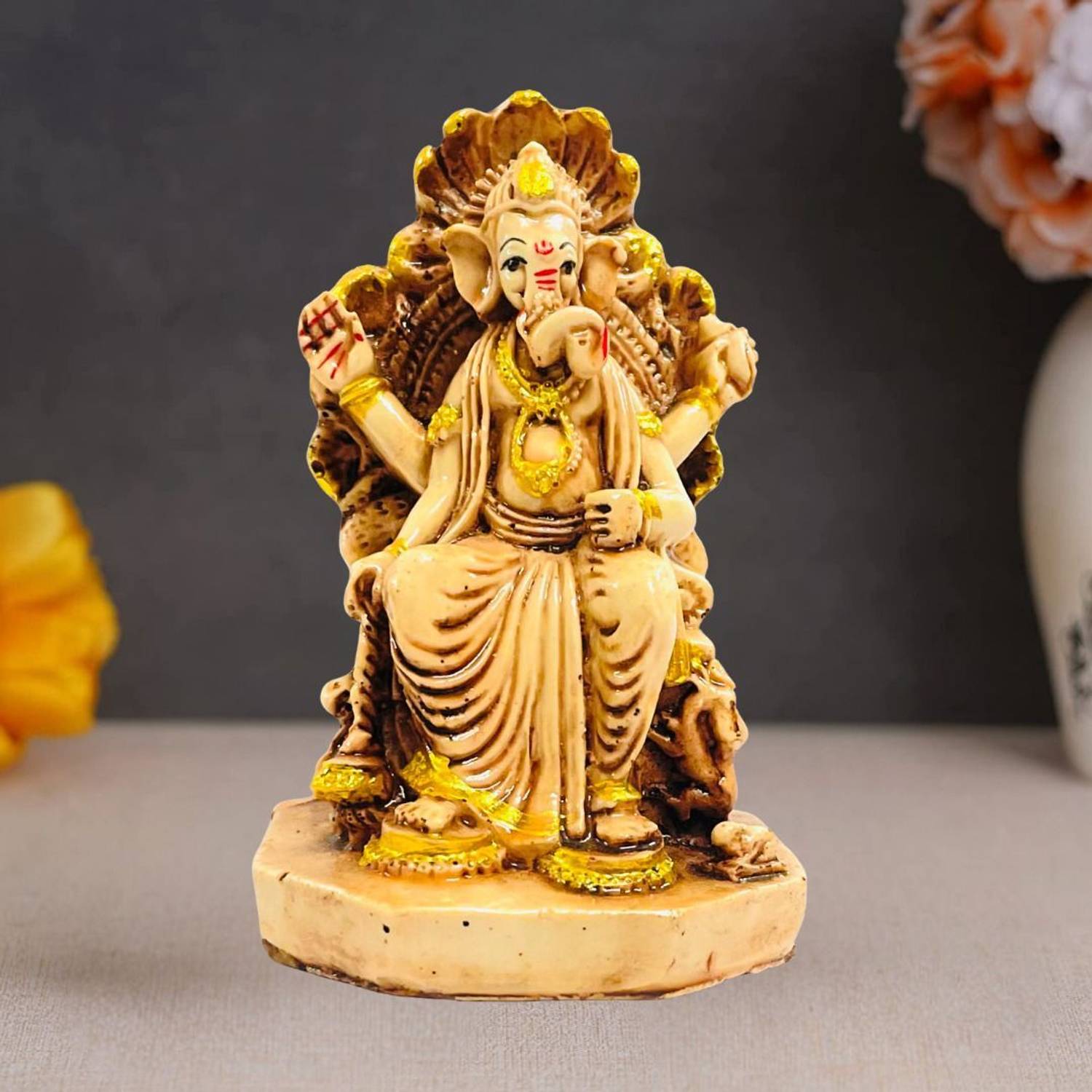 Yashodanandan Ganesha Idol for ganesh chaturthi Idol | Ganesha Murti | Ganpati Idol | Ganesha Decorative Showpiece - 13 cm