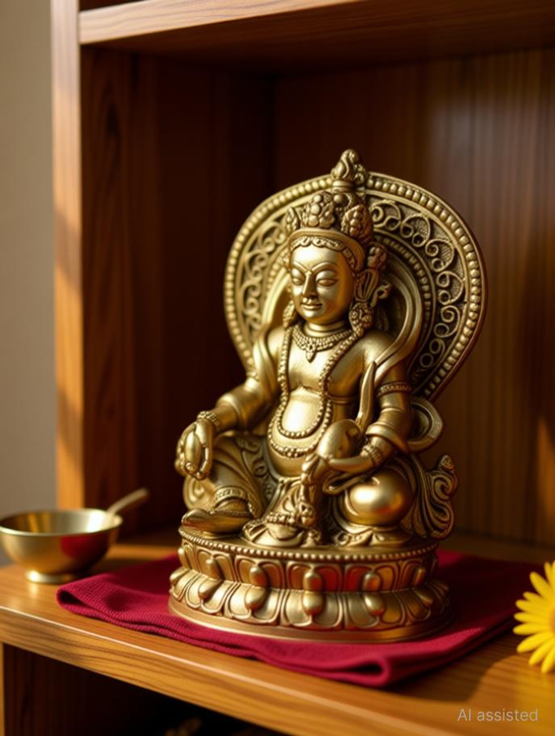 Image of Inara Creation Kuber Idol Statue Murti for Home Vastu Puja Money Good Luck Decorative Showpiece - 6 cm