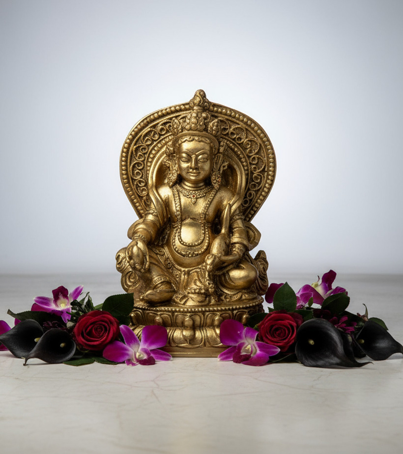 Image of Inara Creation Kuber Idol Statue Murti for Home Vastu Puja Money Good Luck Decorative Showpiece - 6 cm