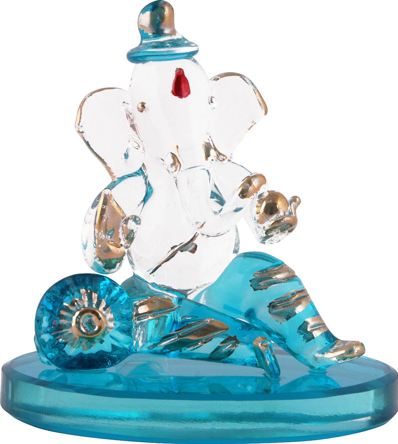 Jagriti Enterprises crystal ganpati idol relax design for home temple décor gift Decorative Showpiece - 7 cm