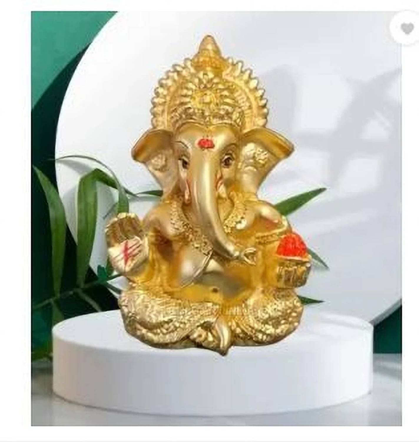 PURZARI Ganesha Idol for Car Dashboard Home and Office Decor Gifting Diwali Decorative Showpiece - 9 cm