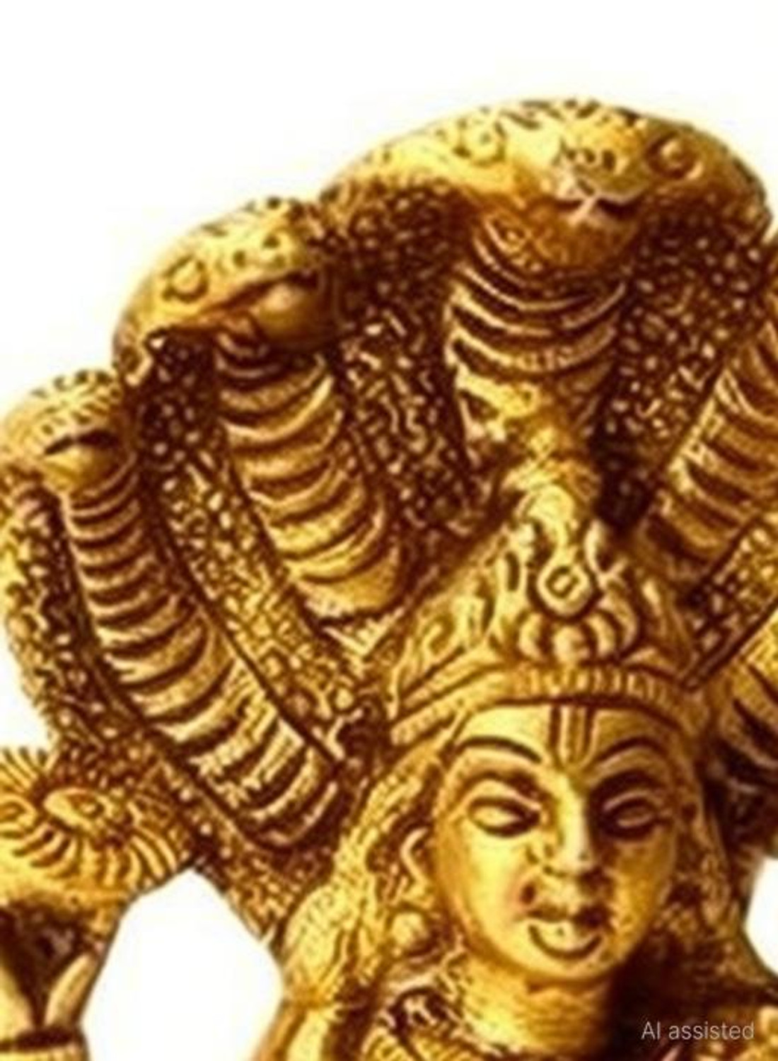 Image of Idolsplace Astadhatu (8 Metals) Made Shri Lakshmi Narayan Idol on Anant Nag(450gms) Decorative Showpiece - 7 cm