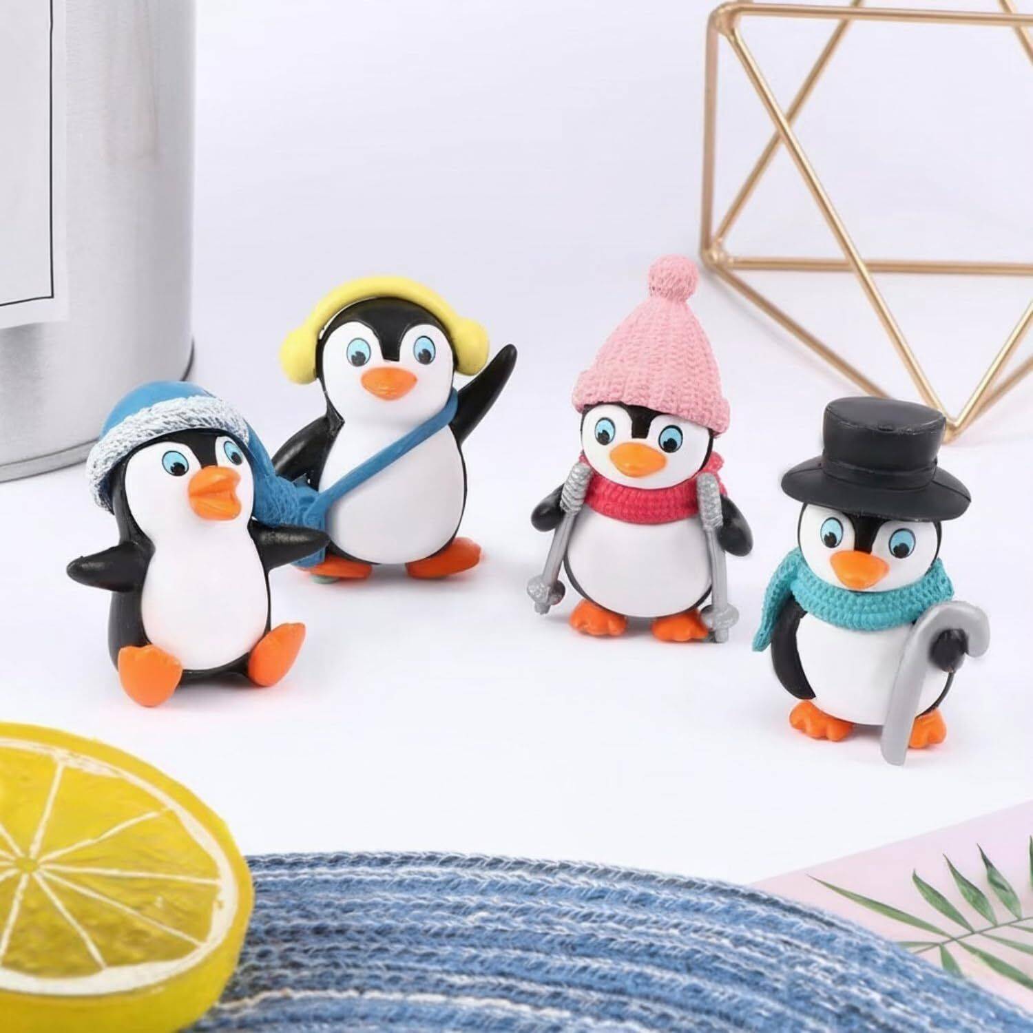 Ascension Set Of 4 Penguin Miniature Decorative Showpiece - 4.5 cm