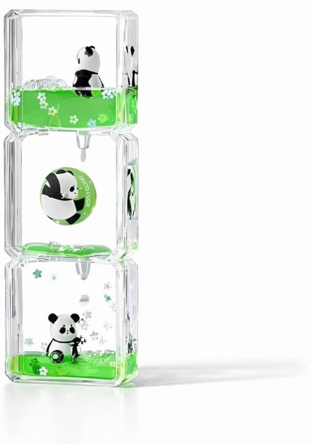 Brijvila Panda Liquid Motion Timer Stress Relief Desk Toy for Kids Adults Decorative Showpiece - 15 cm