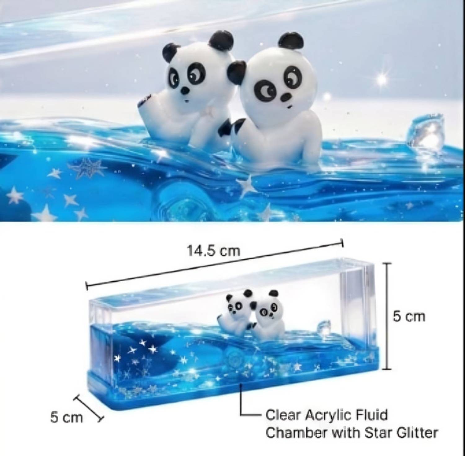 Suthar's Panda Wave Blue Fluid Paperweight 5 cm - Image 2