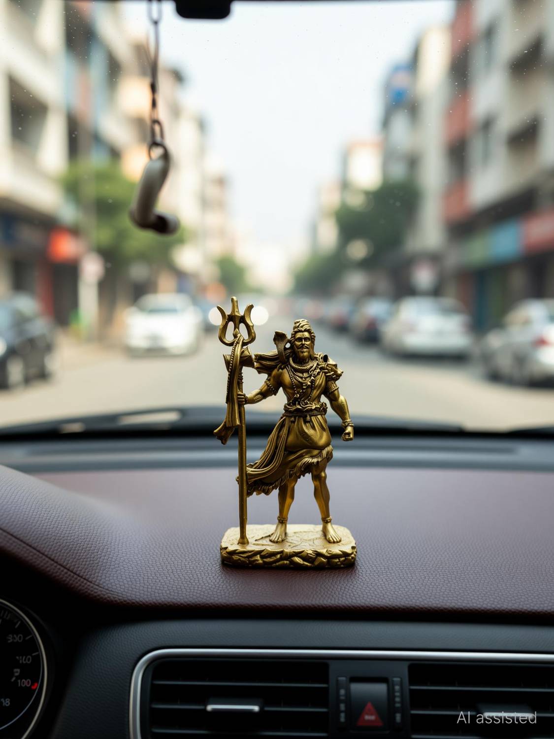 Adordecor Divine Shiva Idol for Car Dashboard - Invoke Serenity and Protection Decorative Showpiece  -  16 cm