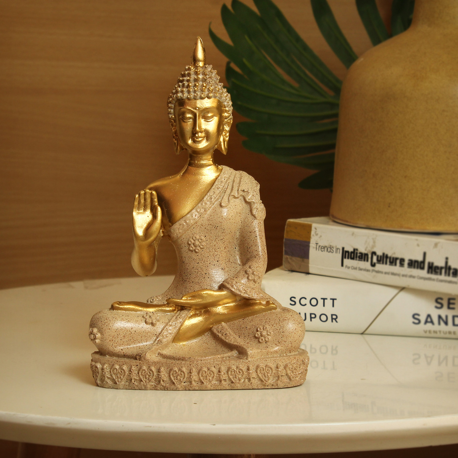 Image of TIED RIBBONS Meditating Buddha Idol Statue for Home Decor Living Room Table Bedroom Office Decorative Showpiece - 16.5 cm