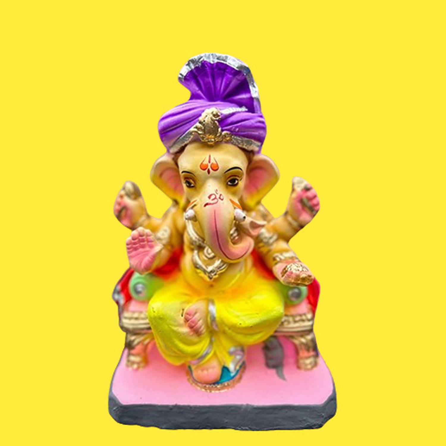 Aksharveda Eco-friendly Ganesha Idol for Visarjan - 8 inches Decorative Showpiece  -  21 cm