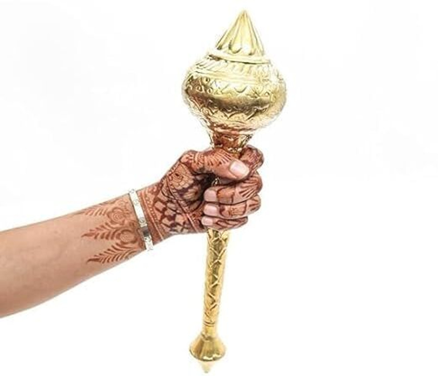 Image of RABHYA HANDICRAFTS Handcrafted Pooja&Temple Gada for Hanuman Ji Worship, Mandir & Religious Rituals Decorative Showpiece - 29 cm