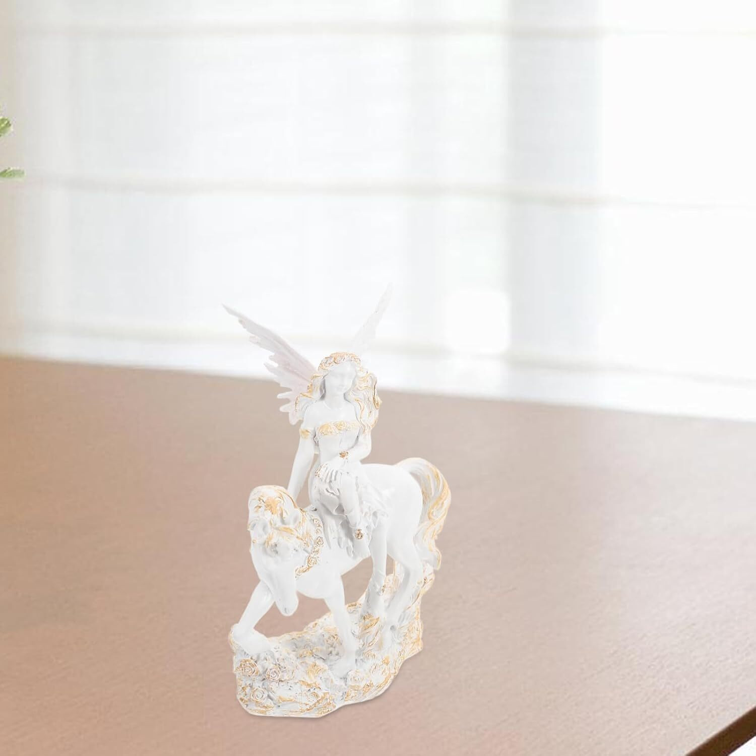 Image of AUSTIN LUKE ANGEL ON HORSE Decorative Showpiece - 22 cm