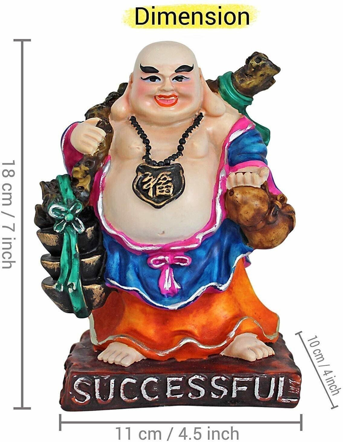 Image of TIED RIBBONS Laughing Buddha Showpiece Decorative Showpiece - 18 cm