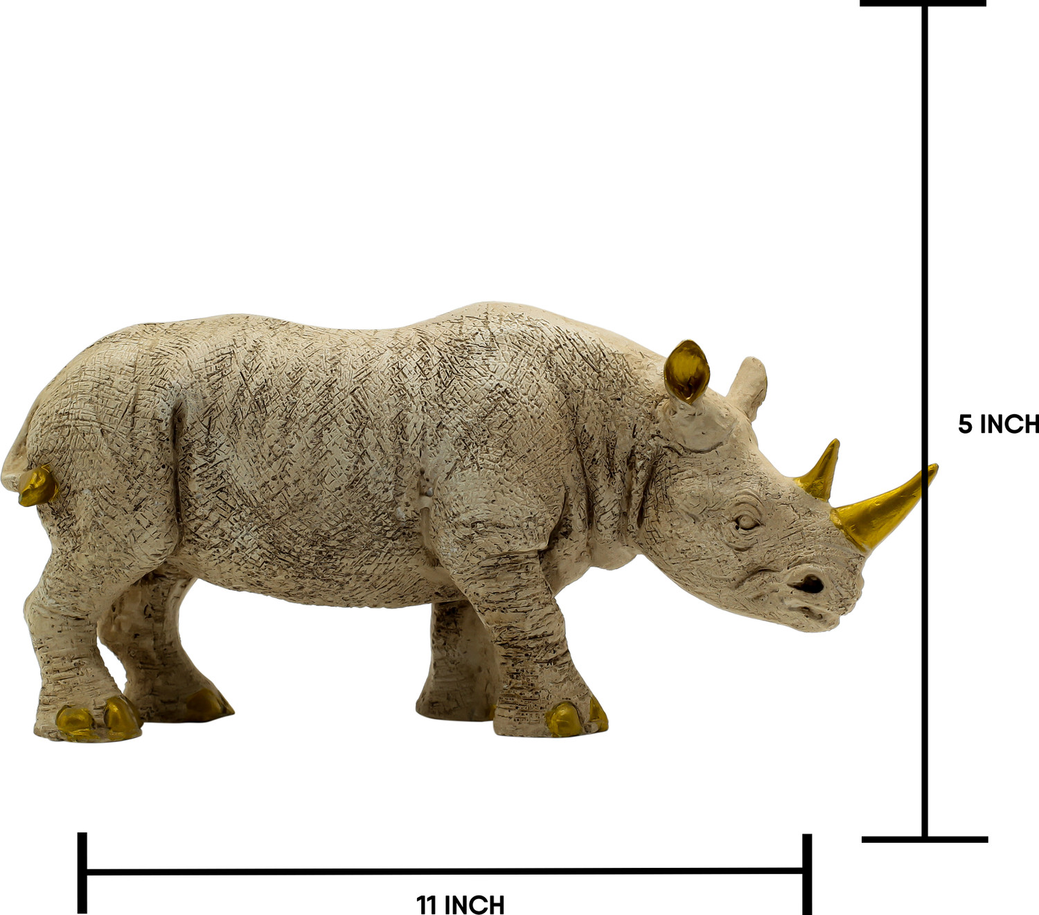 Image of aabco Rhino Sculpture For Home Decoration , Animal Statue For Table Top | Decorative Showpiece - 12 cm