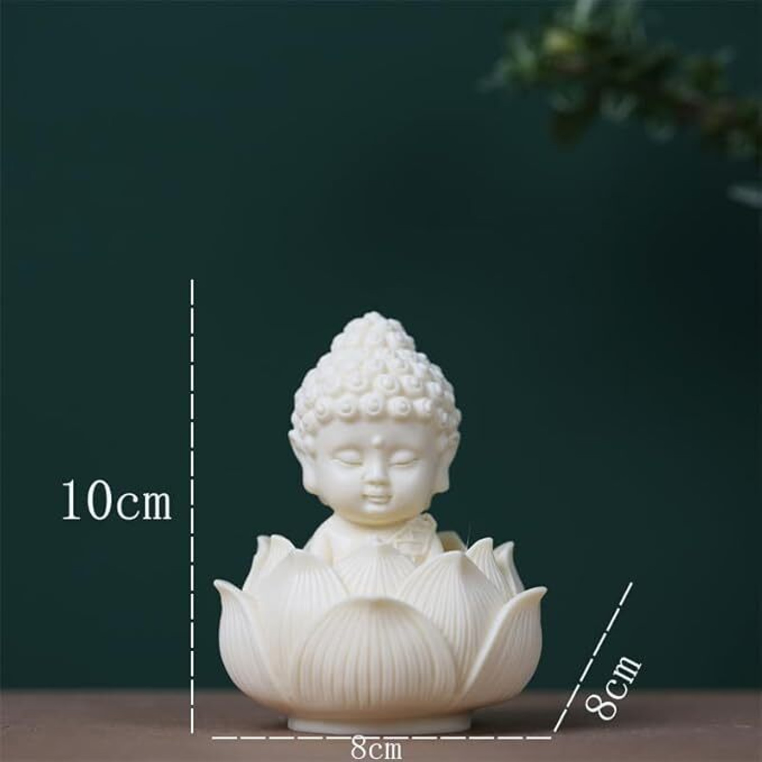 Image of Ananya Trading Lotus Baby Buddha Statue Ideal for Home, Office Desk & Car Dashboard Decorative Showpiece - 10 cm